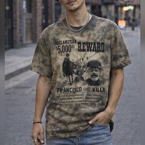 Yazbek Vintage Style Reward Graphic Tee M Olive Tie Dye Western Cowboy  Shirt